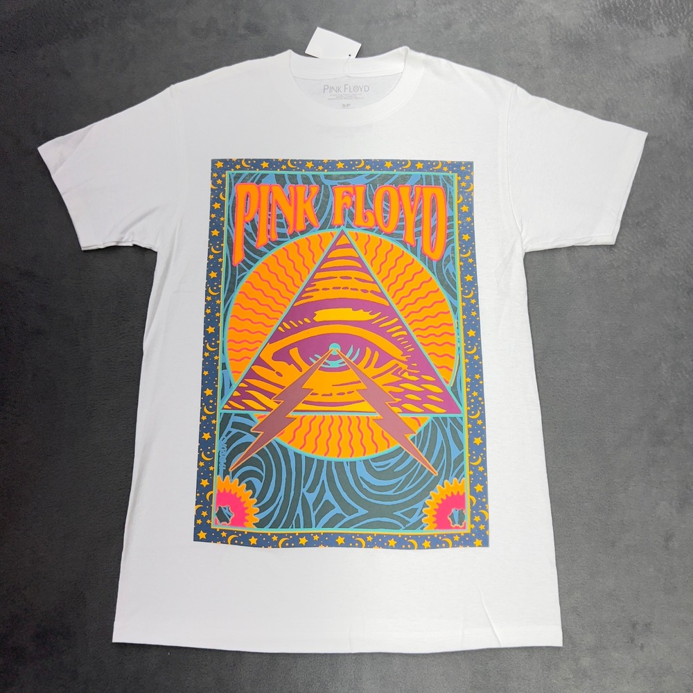 Pink Floyd Prism Eye Graphic T Shirt White Cotton Size S P